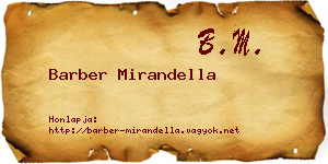 Barber Mirandella névjegykártya